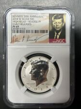 2014-W Silver Kennedy Half Dollar High Relief Reverse PF 69 Early Releases  NGC picture