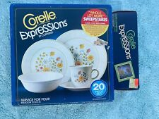 NOS Corelle Spring Meadow 20pc Dinnerware Set and Sugar/Creamer Set Vintage picture