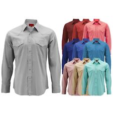 Men's Pearl Snap Button Long Sleeve Western Slim Fit Stretch Cowboy Dress Shirt picture