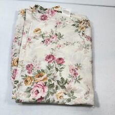 vintage laura ashley tablecloth round cotton floral pink shabby french country picture