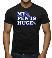 Men's My Pen Is Huge Black T Shirt Funny College Humor Penis Party Rave Single  picture