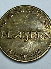 VINTAGE PLAYERS - THE PERFECT PARTY PLACE - VIDEO GAME ARCADE TOKEN - LOOK picture