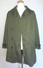 Vintage 1955 US Military Double Breasted Cotton Overcoat Trench Coat OG 107 MED picture
