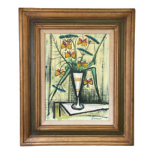 MCM Abstract Floral Still Life SIGNED Oil Painting by Dumont 24x20
