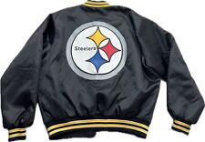 Vintage 1992 Chalk Line Pittsburgh Steelers NFL Satin Bomber Jacket XL Big Logo picture