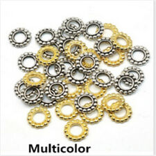 10mm 100Pcs Vintage Tibetan Silver Big Hole Spacer Beads Gold Wheel pattern Bead picture