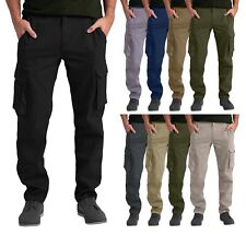 Mens Cargo Trousers Relaxed-Fit Work Outdoor Hiking Multi Pockets Stretch Pants picture
