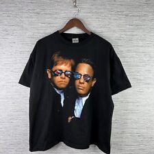 VINTAGE Elton John Shirt Mens XL Black Single Stitch Billy Joel 90s Face to Face picture
