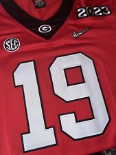 Brock Bowers Georgia Red Jersey Bulldogs Playoff Patch Stitched 19 All Sizes NWT picture
