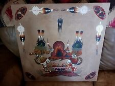 *AWESOME VINTAGE NATIVE AMERICAN NAVAJO SAND PAIINTING LARGE SHIPROCK N. M. *  picture
