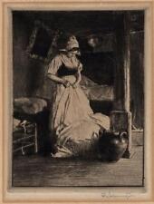 Ferdinand Schmutzer (1870-1928) - Antique Signed Etching - Making The Beds picture
