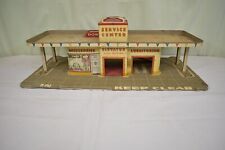 Vintage 1950s MARX Tin Gas Station Service Center Lubritorium Toy picture