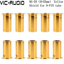 10PCS 55mm 9PIN Tube Socket Shield Yellow For 12AX7 ECC83 5755 12AU7 ECC88 Tube picture