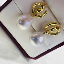 gorgeous  10-11mm south sea baroque  white pearl dangle earring 925s(t) picture