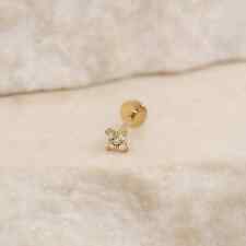 0.5ct Round Cut GH SI Natural Diamond Piercing Women's Nose Pin 14K Yellow Gold picture
