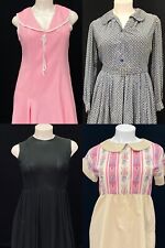 Vintage 1950s 1960s dress lot, pink sailor black linen plus size L XL volup picture