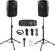 PRORECK MX10 Powered Bluetooth PA Speaker System Mixer/Passive Speakers 1600W picture