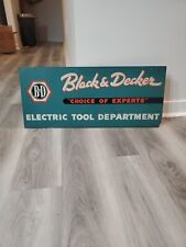 c.1940s Original Vintage Black & Decker Sign Electric Tool Department Rack Top  picture