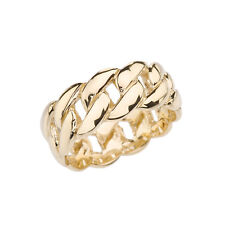 Fine 10k Yellow Gold 8 mm Cuban Link Band Unisex Ring picture