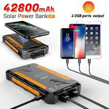 Super 42800mAh 4 USB Portable Charger Solar Power Bank Flashlight for Cell Phone picture