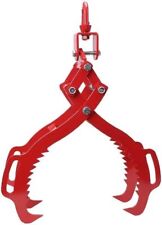 4 Claw Log Lifting Tongs Heavy Duty Steel Grapple Timber Claw Felling Grabber US picture
