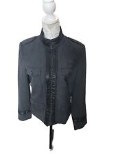 Philippe Adec Jacket Blazer Grey Wool Stretch Blend Hook Eye Front Medium picture