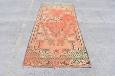 Vintage orange rug, Handmade rug, Turkish rug, Boho rug, 3.6 x 8.7 ft. RA0132 picture