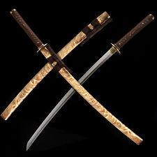 Japanese Samurai Katana Clay Tempered L6 Steel Blade Full Tang Sword Razor Sharp picture