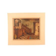 Antique Interior Lithograph Limited Edition 82 of 350 Pencil Signed Illegible picture