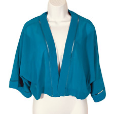 Soft Surroundings NWT Teal Blue Cati Topper Bolero Jacket Lightweight Cover Up M picture