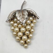Vintage Trifari Brooch Grapes Cluster Signed picture