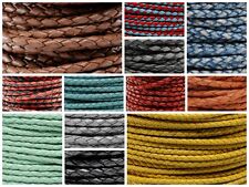 Premium Genuine Round Bolo Braided Leather Cord Rope String Lace 3MM 1/8
