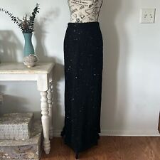 Vintage Scala 100% Silk Fully Beaded Full Length Skirt with Side Slits picture