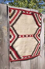 Navajo Rug Saddle Blanket Throw Antique Native American Indian Weaving 1910 picture