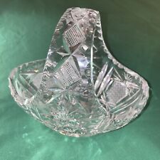 BEAUTIFUL VINTAGE BAVARIA GERMANY CUT TO CLEAR 24% CRYSTAL CLEAR BASKET picture