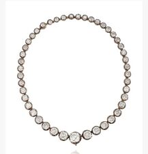 Late 19th Century Inspired Rivière Necklace In 925 Sterling Silver Cubic Zircon picture