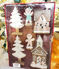 Peppermint square  Pink Pastel Gingerbread Man Girl LED House Tree Village Set picture