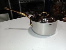 Mauviel M'Cook B 2.6mm Sauce Pan With Lid & Brass Handles, 3.4-Qt picture