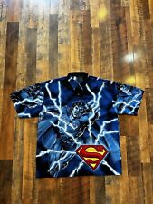 Rare Vintage 2001 Dc Comics Superman AOP Lightning Shirt picture
