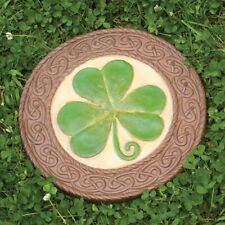 Beautiful Irish Clover Shamrock w/ Celtic Knotted Border Garden Stepping Stone picture