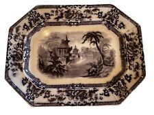 Antique Davenport Cypress Ironstone  Mulberry Transferware Platter 13.5