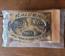 Vtg NOS Kaiser Permanente Cement Plant Quarry Steel Mill ADVERTISING Belt Buckle picture