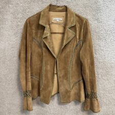 Vintage Lillie Rubin Stunning Lace Tan Suede Leather  Jacket Large picture