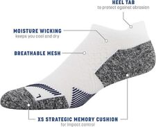 Gildan Mens Strategic Cushion No Show Socks W Tab Back, 6, 12 or 18 pair White picture