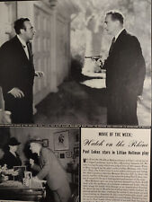 Vintage Movie Article WATCH ON THE RHINE Paul Lukas Lillian Hellman 1943 picture