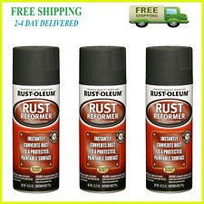 Automotive Flat Black Finish Rust Converter Rust Reformer Spray Coat 10 oz, 3 PK picture