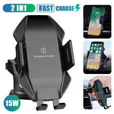 15W Clamping Wireless Automatic Fast Charging Charger Car Mount Phone Holder picture