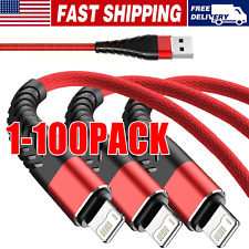 Braided Fast Charger Cable Heavy Duty USB Cord For iPhone 14 13 12 11 X XR 8 lot picture