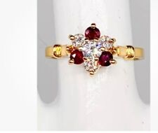 $4000 VINTAGE 1950S 1 CT NATURAL VS G DIAMOND BURMA RUBY 14K YELLOW GOLD RING picture