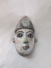 OOAK - ceramic sculpture wall hanging, face, whimsical picture